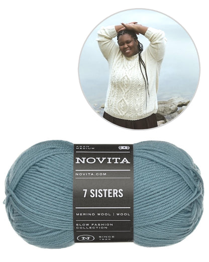 Juurilla cable-knit sweater | classically beautiful, made with 7 Brothers by Novita