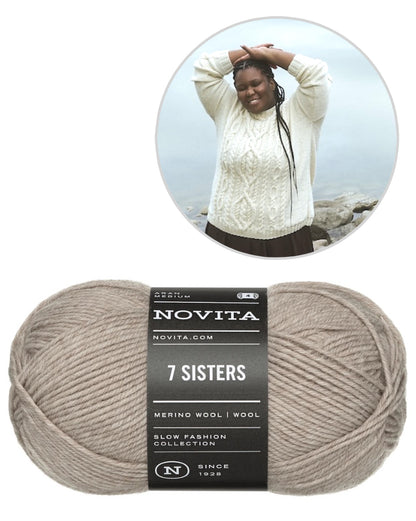 Juurilla cable-knit sweater | classically beautiful, made with 7 Brothers by Novita