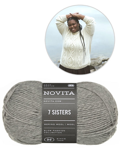 Juurilla cable-knit sweater | classically beautiful, made with 7 Brothers by Novita