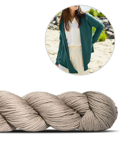 Kanshoku Cardigan | lässig offen getragen aus Cheeky Merino Joy von Rosy Green Wool