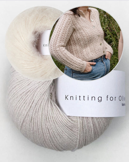 Cathy Cardigan | Charming lace pattern made from Merino and Soft Silk Mohair by Knitting for Olive