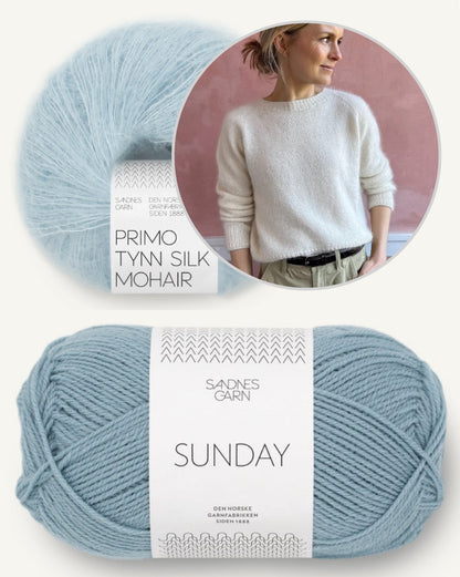 No Frills Sweater | casual classic made from Sunday and Primo Tynn Silk Mohair by Sandnes Garn