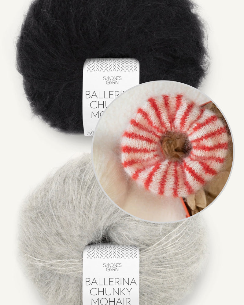 Sandnes Knit a Scrunchie Set mit Gratisanleitung aus Ballerina Chunky Mohair von Sandnes Garn 6