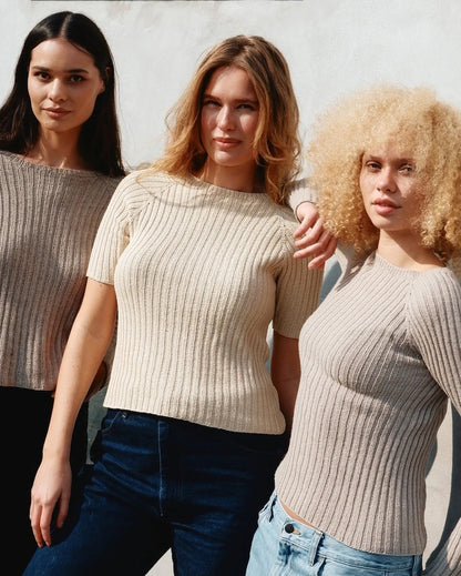 Rib Tee | T-shirt féminin en mérinos de Knitting for Olive