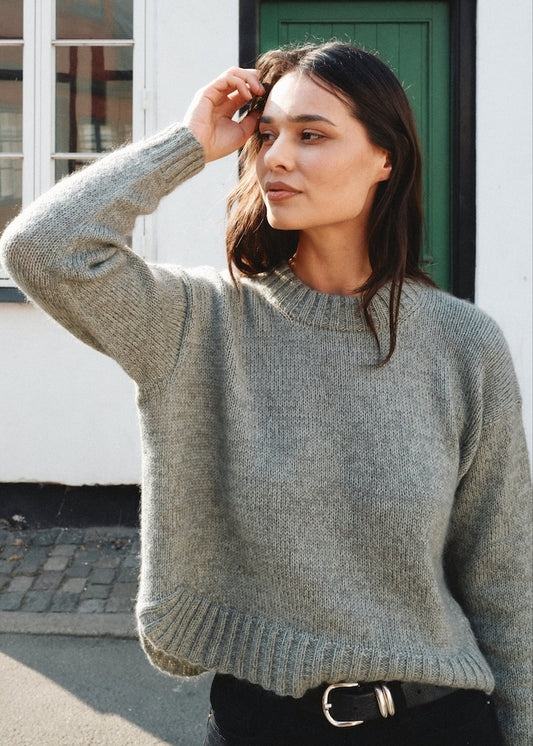 Astrid Sweater | Pullover mit geschwungenem Bündchen aus Merino und Soft Silk Mohair