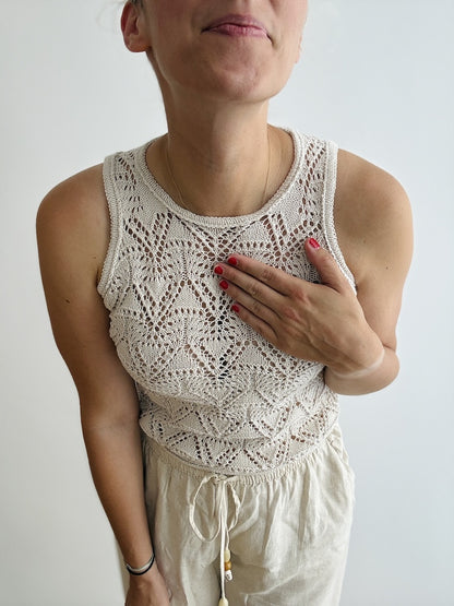 Rodolphe Top Silk Edition | stunning lace pattern made from Pure Silk by Knitting for Olive