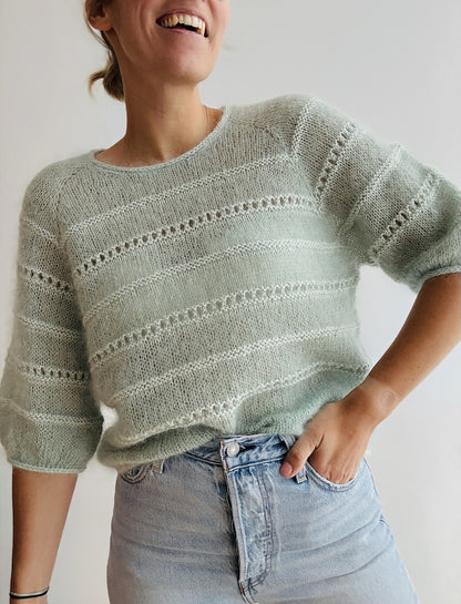 Roni Blouse | delicate stripes made from Edith and Helene by Novita