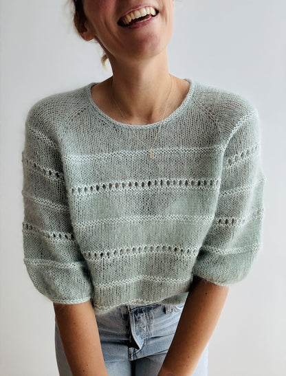 Roni Blouse | delicate stripes made from Edith and Helene by Novita