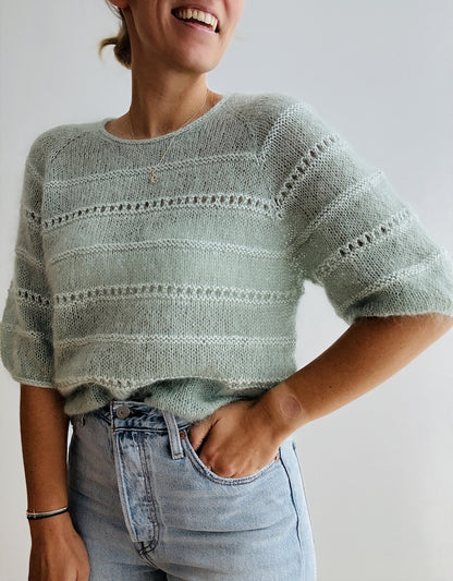 Roni Blouse | delicate stripes made from Edith and Helene by Novita