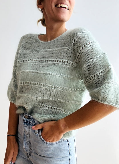 Roni Blouse | delicate stripes made from Edith and Helene by Novita
