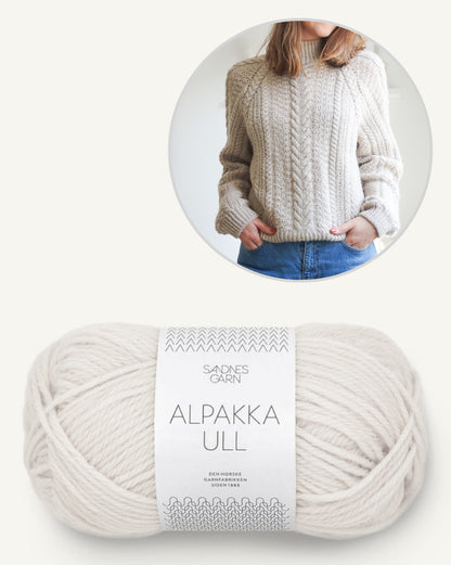Wochenmarkt Pullover | fortryllende fletmønster i Alpaka Ull fra Sandnes Garn  