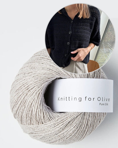 Cardigan Lacey Loop | délicat motif en Pure Silk de Knitting for Olive