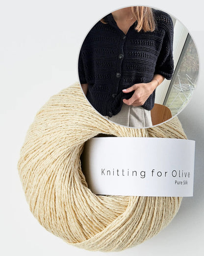 Cardigan Lacey Loop | délicat motif en Pure Silk de Knitting for Olive