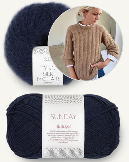 Vertical Stripes Sweater | long and soft made from Sunday and Tynn Silk Mohair by Sandnes Garn