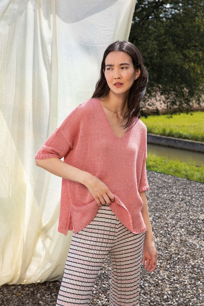 Oversize Summer Pullover | airy and loose made from Crealino by Lang Yarns