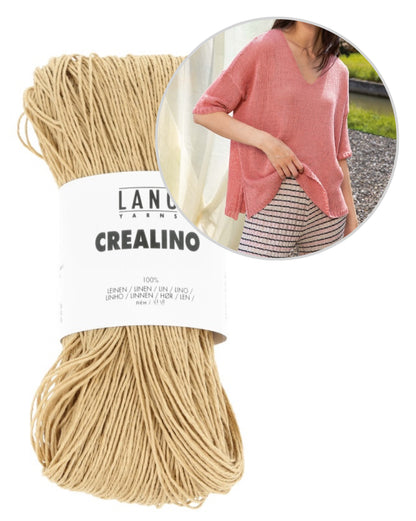 Oversize Summer Pullover | airy and loose made from Crealino by Lang Yarns