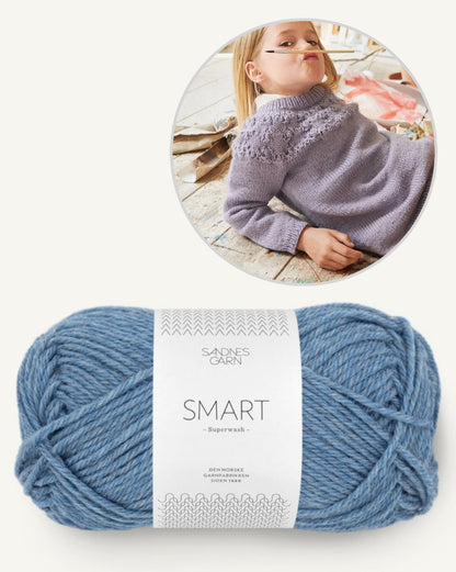 Leahs Lace Pattern Sweater Kids | with free instructions made from Smart by Sandnes Garn