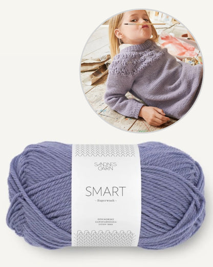 Leahs Lace Pattern Sweater Kids | with free instructions made from Smart by Sandnes Garn