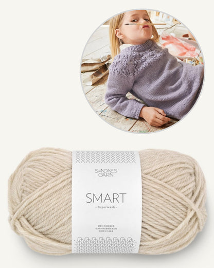 Leahs Lace Pattern Sweater Kids | with free instructions made from Smart by Sandnes Garn