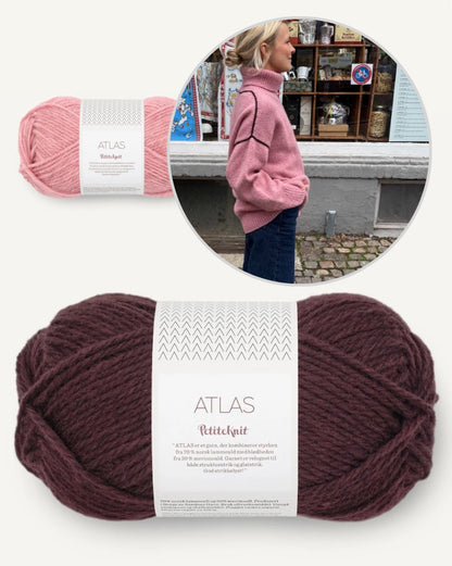 Pull Linea | col roulé chaud et fines lignes contrastantes en satin de Sandnes Garn