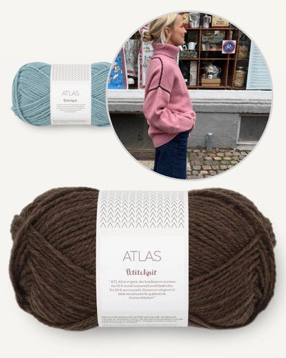 Pull Linea | col roulé chaud et fines lignes contrastantes en satin de Sandnes Garn