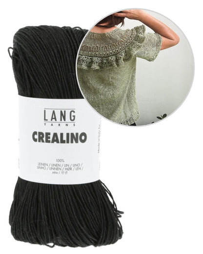 Linette Tee | delicate shirt with ruffles made from Crealino by Lang Yarns