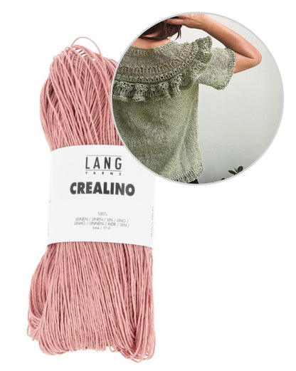 Linette Tee | delicate shirt with ruffles made from Crealino by Lang Yarns