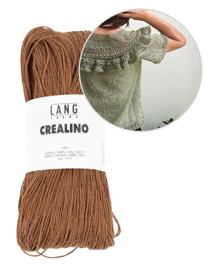 Linette Tee | delicate shirt with ruffles made from Crealino by Lang Yarns