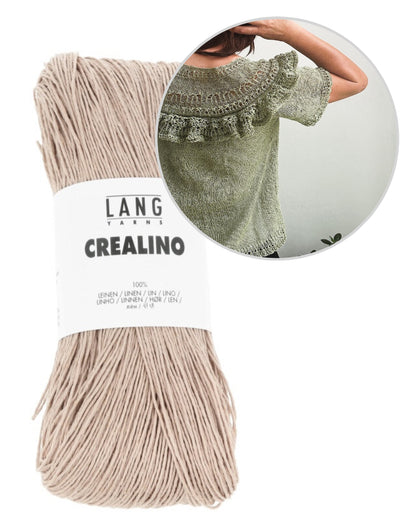 Linette Tee | delicate shirt with ruffles made from Crealino by Lang Yarns