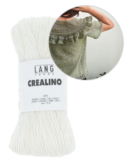 Linette Tee | delicate shirt with ruffles made from Crealino by Lang Yarns