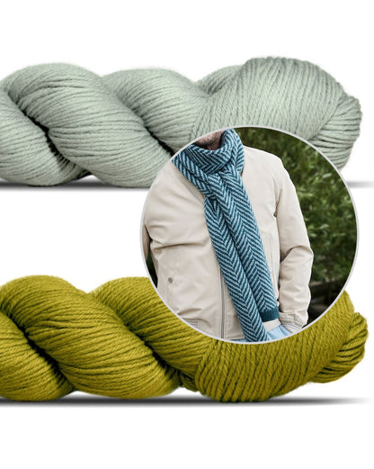 Linewalk-sjaal | visgraatpatroon van Lovely Merino Treat van Rosy Green Wool