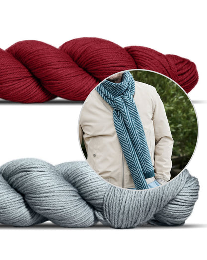 Linewalk-sjaal | visgraatpatroon van Lovely Merino Treat van Rosy Green Wool