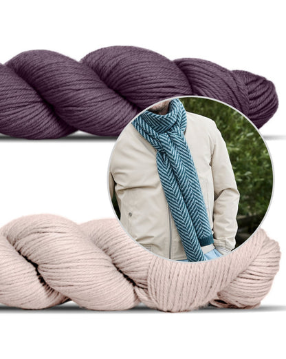 Linewalk-sjaal | visgraatpatroon van Lovely Merino Treat van Rosy Green Wool