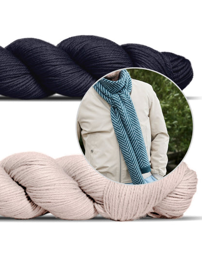 Linewalk-sjaal | visgraatpatroon van Lovely Merino Treat van Rosy Green Wool