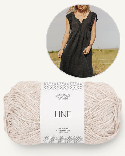 Lola Dress | Maxikleid mit Rüschenärmeln aus Line von Sandnes Garn