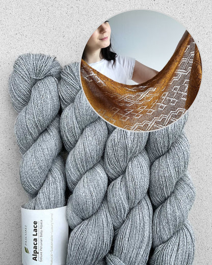 Lucarne Scarf | fint hulmønster - super blød i Alpaca Lace fra Pascuali