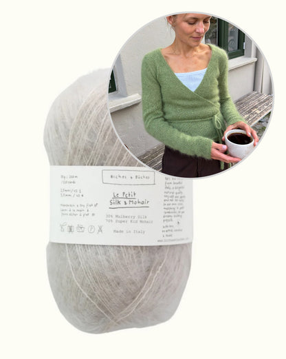 Lucy Wrap | drømmende slå-om-jakke i Le Petit Silk & Mohair fra Biches & Bûches