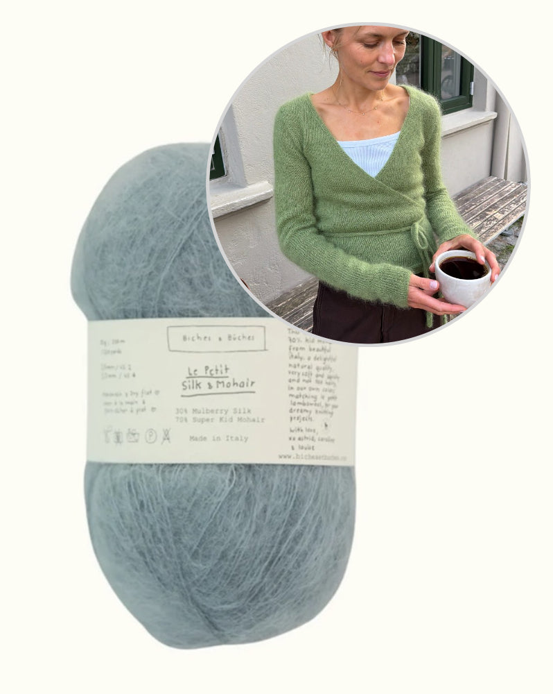 Lucy Wrap | drømmende slå-om-jakke i Le Petit Silk & Mohair fra Biches & Bûches