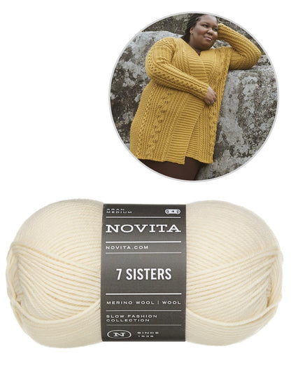 Lumo-neuletakki | rennosti ja pitkän mallisena Novitan 7 Sisters -langasta