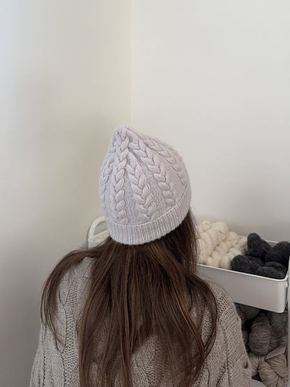 Fresno Hat | extra soft cable pattern made from Classic Cashmere by Cardiff