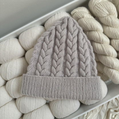Fresno Hat | extra soft cable pattern made from Classic Cashmere by Cardiff