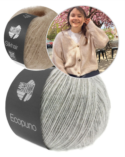 Maja Cardigan V-Neck | klassisch und kuschelweich aus Ecopuno und Silkhair von Lana Grossa