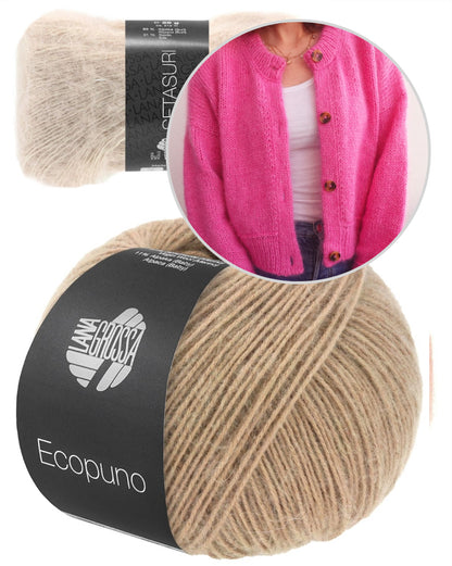 Maja Cardigan | classic cozy with Ecopuno and Setasuri by Lana Grossa