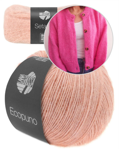 Maja Cardigan | classic cozy with Ecopuno and Setasuri by Lana Grossa