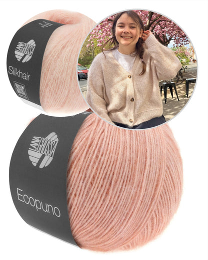 Maja Cardigan V-Neck | klassisch und kuschelweich aus Ecopuno und Silkhair von Lana Grossa