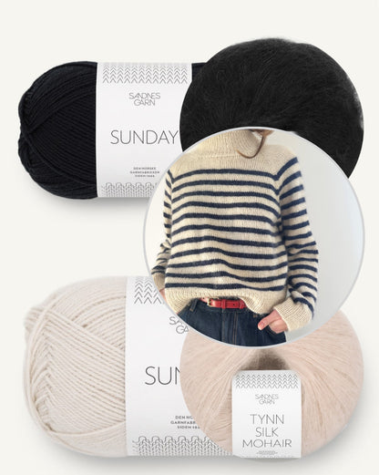 Malo Sweater | maritime stripes made from Sunday and Tynn Silk Mohair by Sandnes Garn
