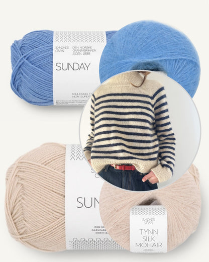 Malo Sweater | maritime stripes made from Sunday and Tynn Silk Mohair by Sandnes Garn