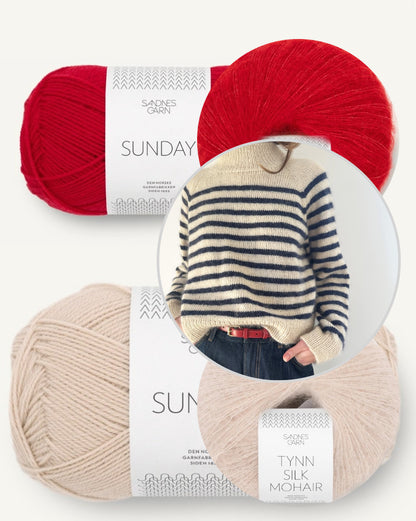 Malo Sweater | maritime stripes made from Sunday and Tynn Silk Mohair by Sandnes Garn