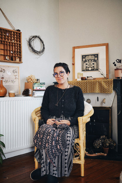 Tulip Cardigan | delicate pattern edge from Plötulopi and Tynn Silk Mohair