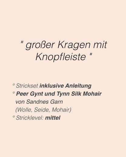 Mina Sweater - Peer Gynt | lässig mit großem Kragen aus Peer Gynt und Tynn Silk Mohair von Sandnes Garn